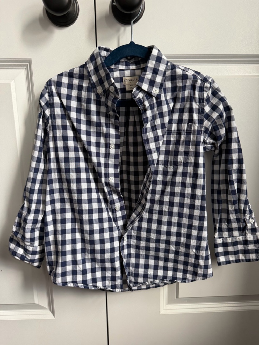 Crewcuts Navy & White Gingham Button-Down Shirt